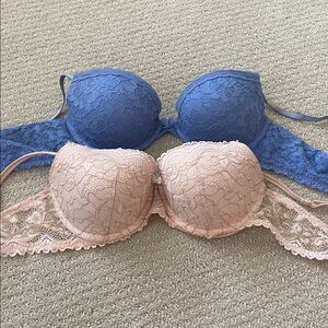 Elegant Lace Bra Set - Purple and Peach/Gold
total of 2